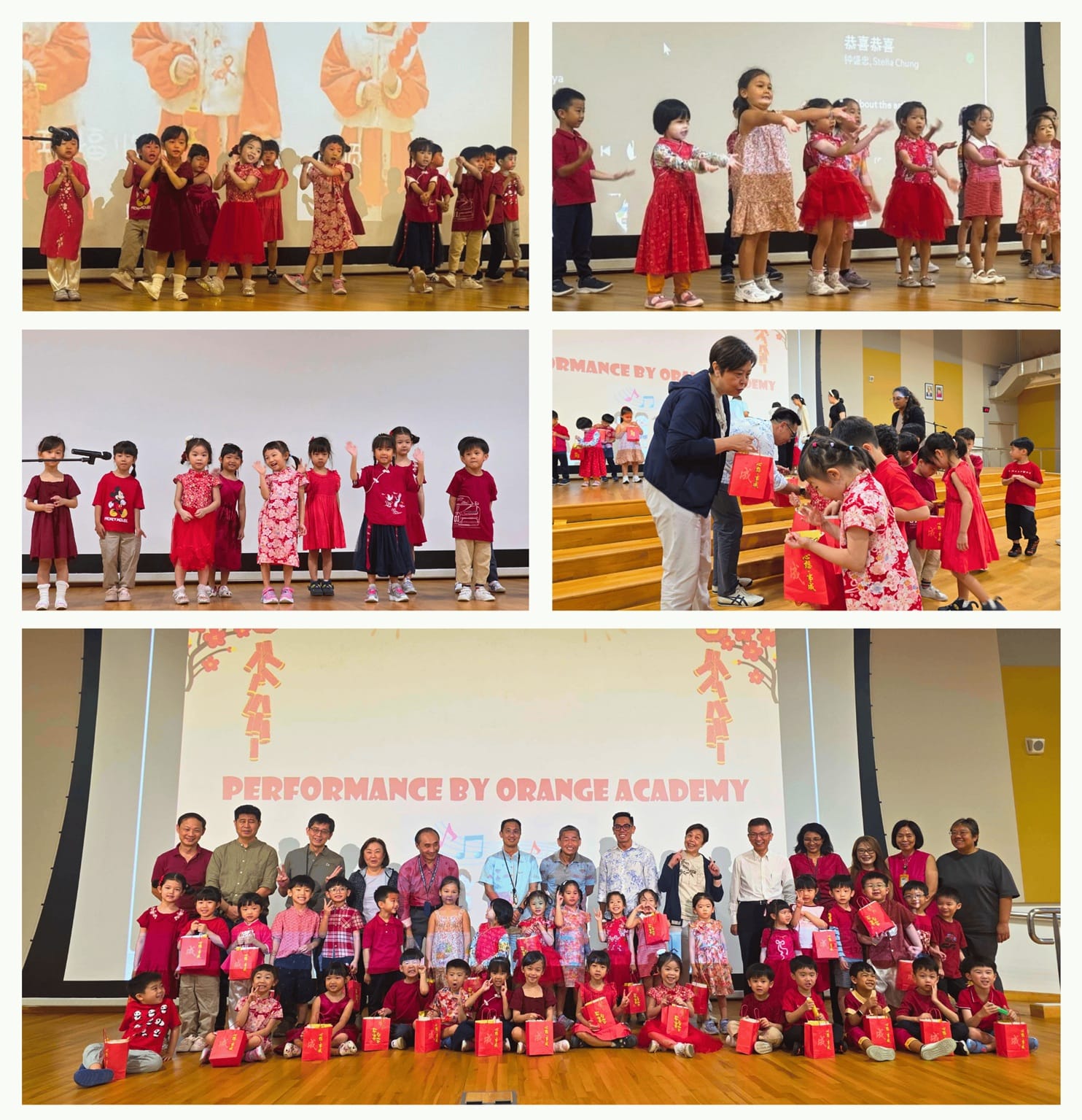 Collage of kids at CNY event